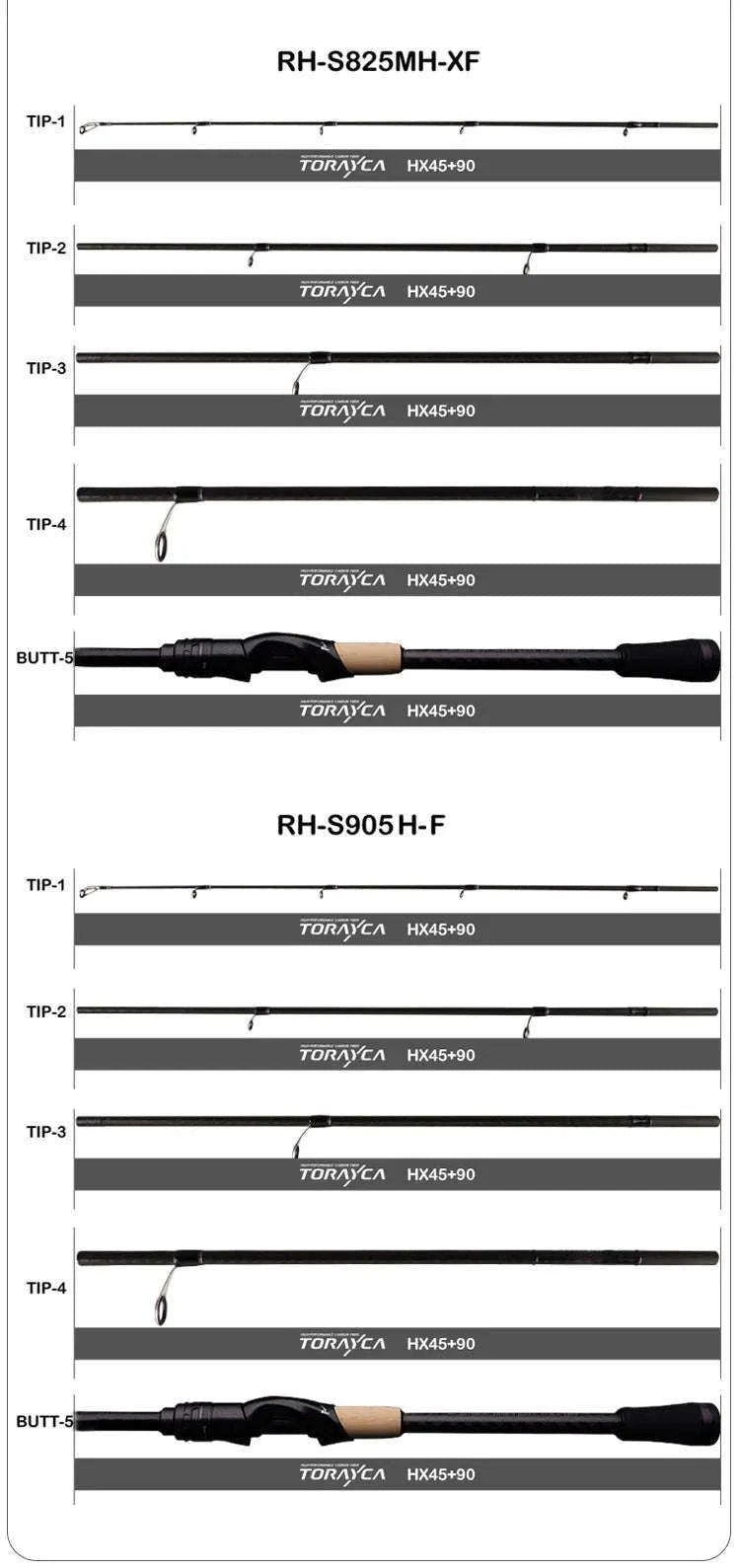 Lightweight Carbon Spinning & Casting Fishing Rod Fast Action Bass Pike-RH-S922M-MF