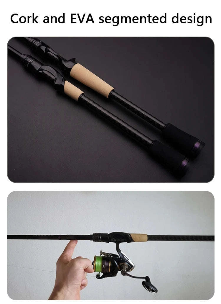 Lightweight Carbon Spinning & Casting Fishing Rod Fast Action Bass Pike-RH-S922M-MF