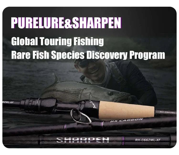 Lightweight Carbon Spinning & Casting Fishing Rod Fast Action Bass Pike-RH-S922M-MF