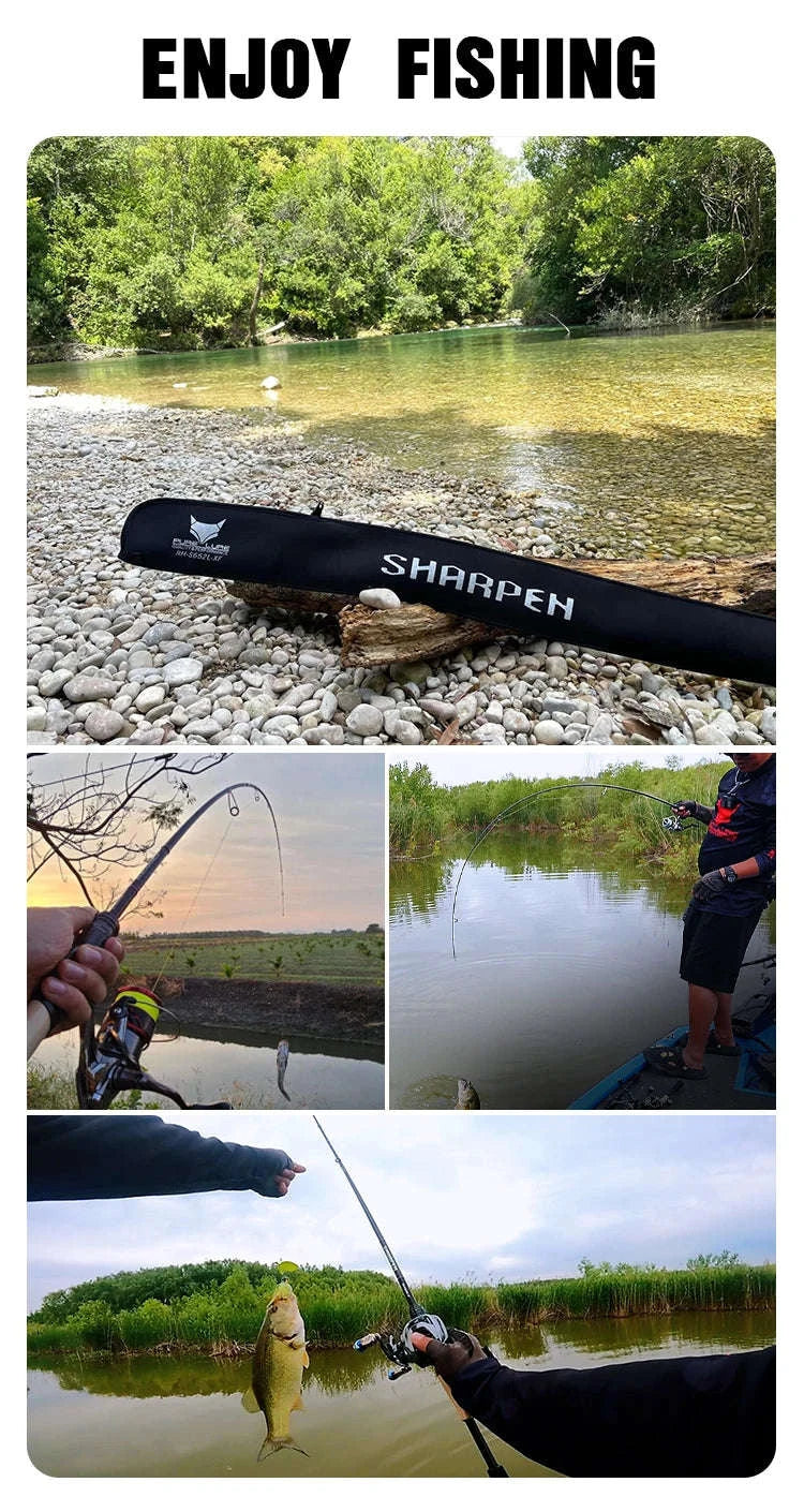Lightweight Carbon Spinning & Casting Fishing Rod Fast Action Bass Pike-RH-S922M-MF