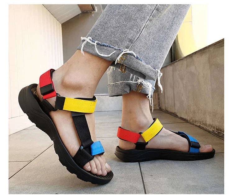 Lightweight EVA Sole Breathable Beach Sandals for Men-Blue / 46