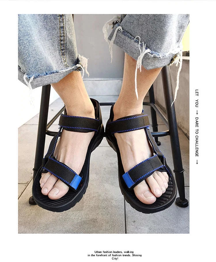Lightweight EVA Sole Breathable Beach Sandals for Men-Blue / 46