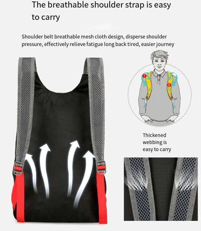 Lightweight Foldable 20L Waterproof Backpack for Travel & Hiking-Dark Blue