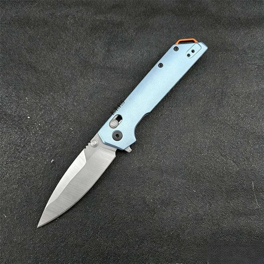 Lightweight Folding Knife 3.4" EDC Spear Point Blade with Reversible Clip-United States / Blue -Aluminium
