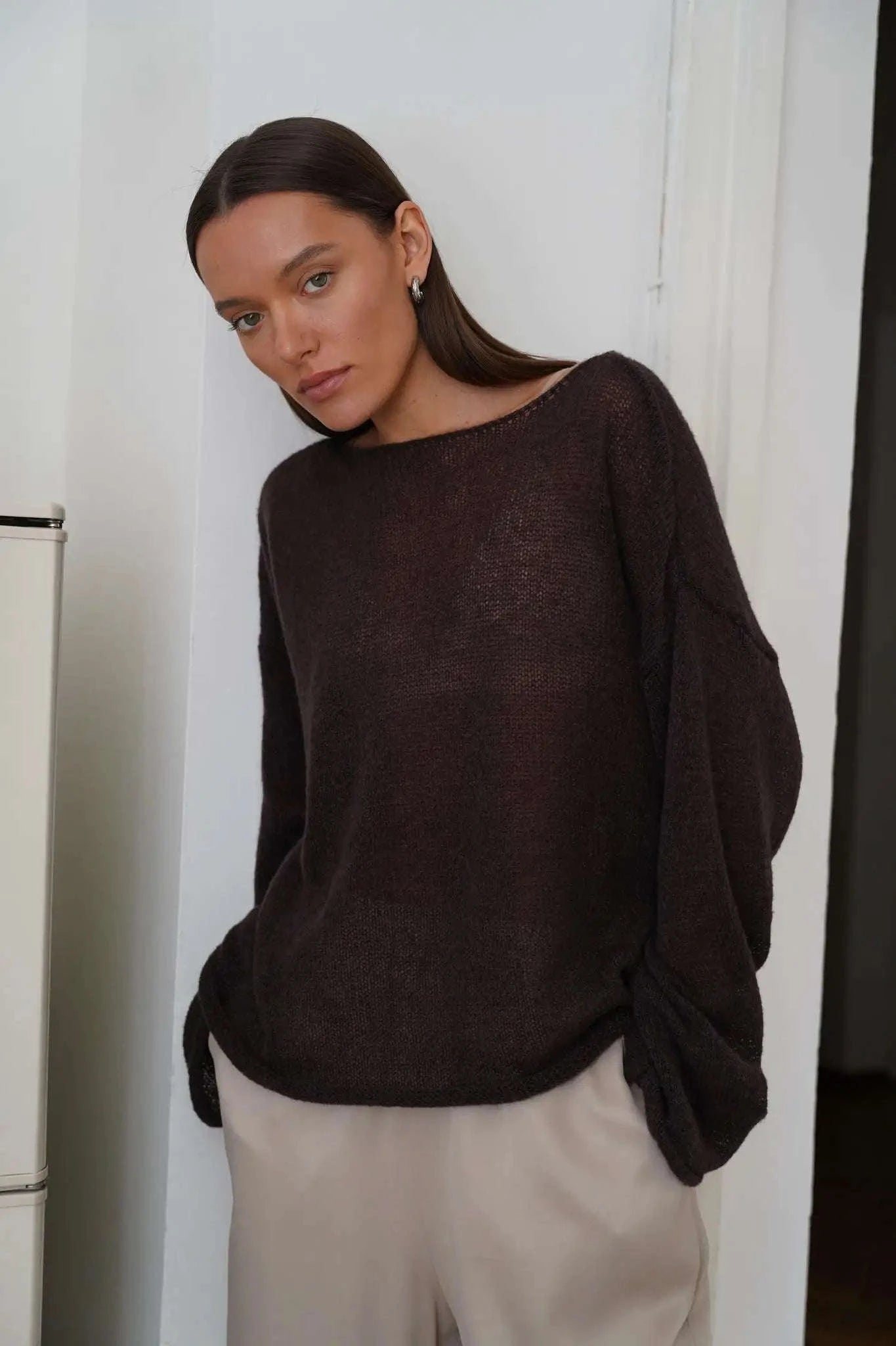 Lightweight Loose Fit Turtleneck Sweater for Women Soft Casual Pullover-GRAY / S