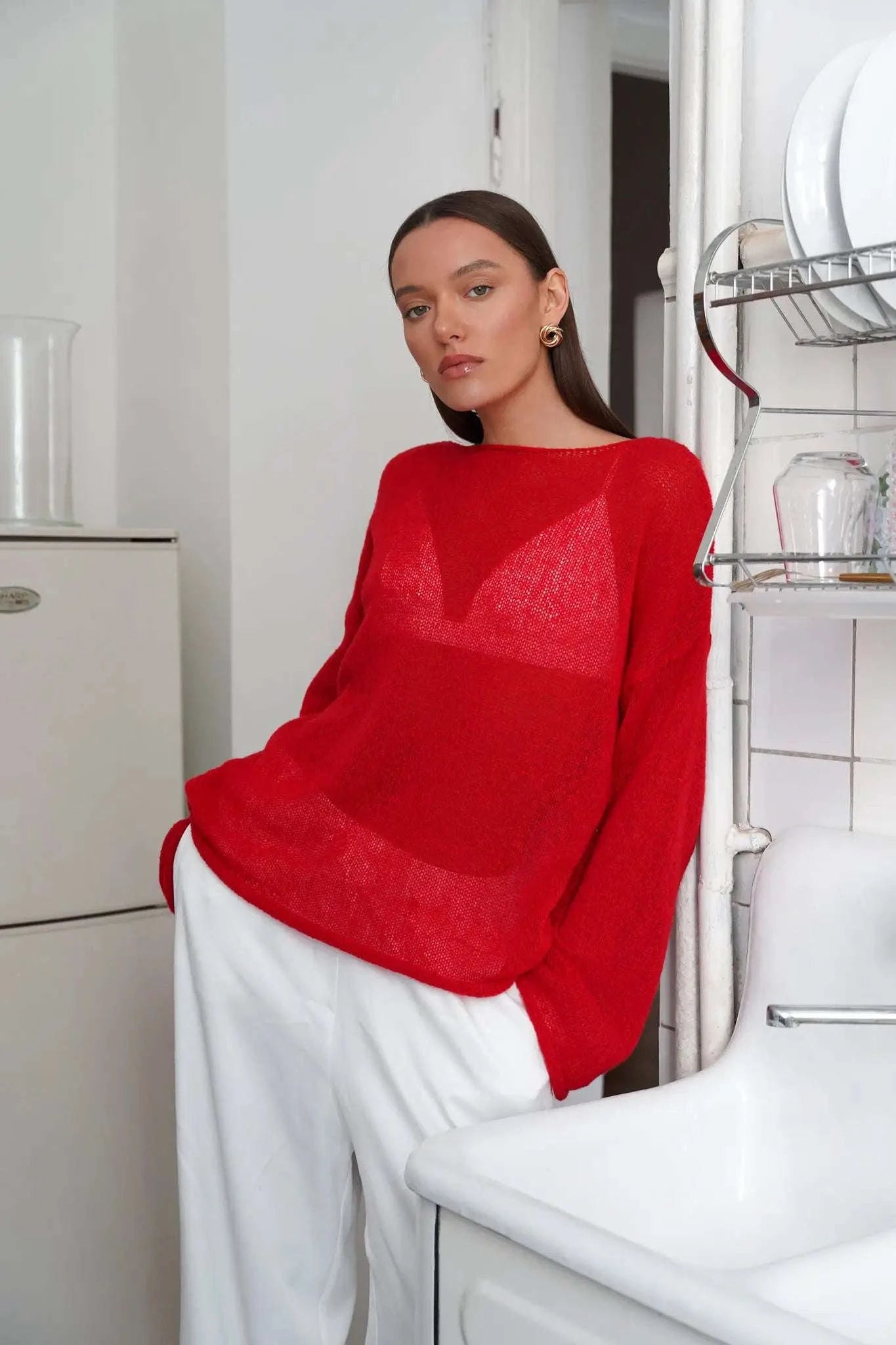 Lightweight Loose Fit Turtleneck Sweater for Women Soft Casual Pullover-GRAY / S