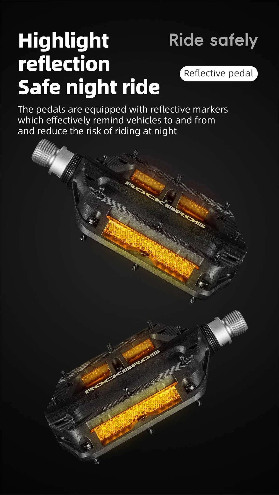Lightweight Non-Slip Bike Pedals with Sealed Bearings for All Bikes-BP2501-4