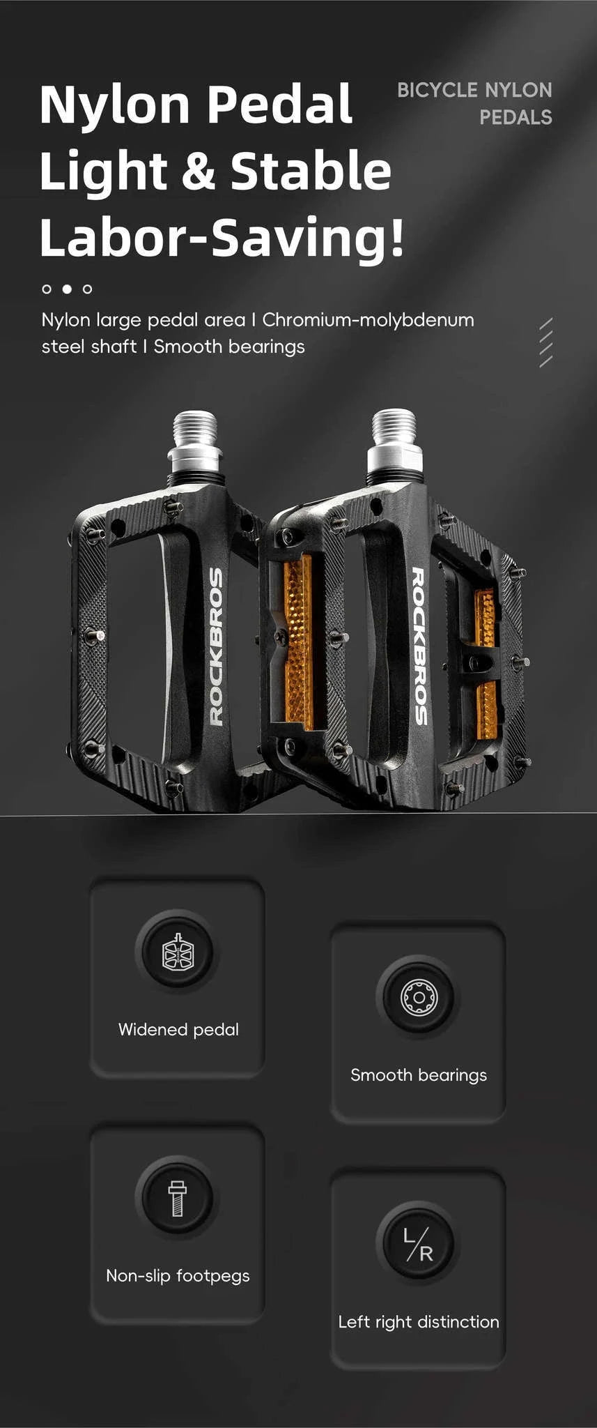 Lightweight Non-Slip Bike Pedals with Sealed Bearings for All Bikes-BP2501-4