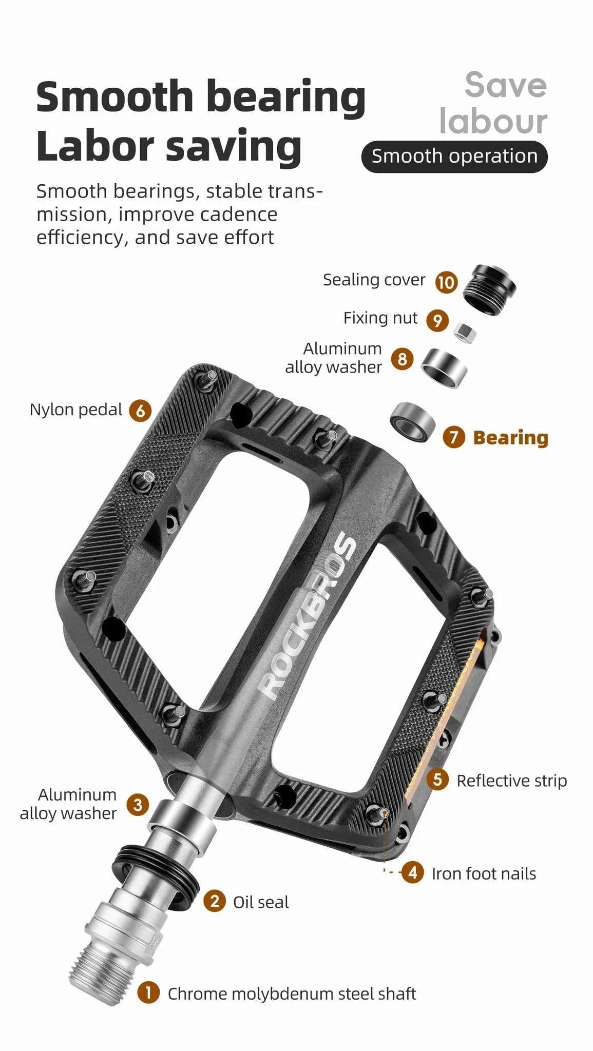 Lightweight Non-Slip Bike Pedals with Sealed Bearings for All Bikes-BP2501-4