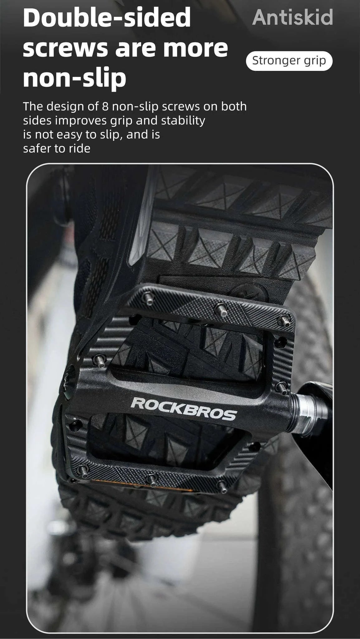 Lightweight Non-Slip Bike Pedals with Sealed Bearings for All Bikes-BP2501-4