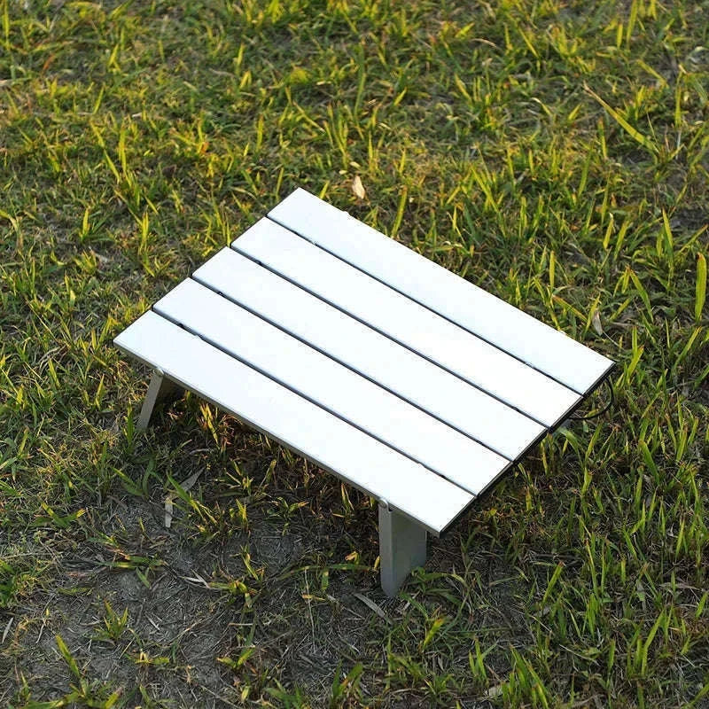 Lightweight Roll-Up Folding Outdoor Table for Camping and Picnic-Black Red