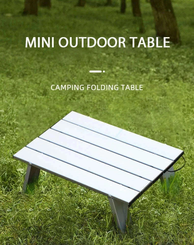 Lightweight Roll-Up Folding Outdoor Table for Camping and Picnic-Black Red