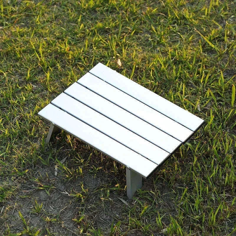 Lightweight Roll-Up Folding Outdoor Table for Camping and Picnic-Black Red