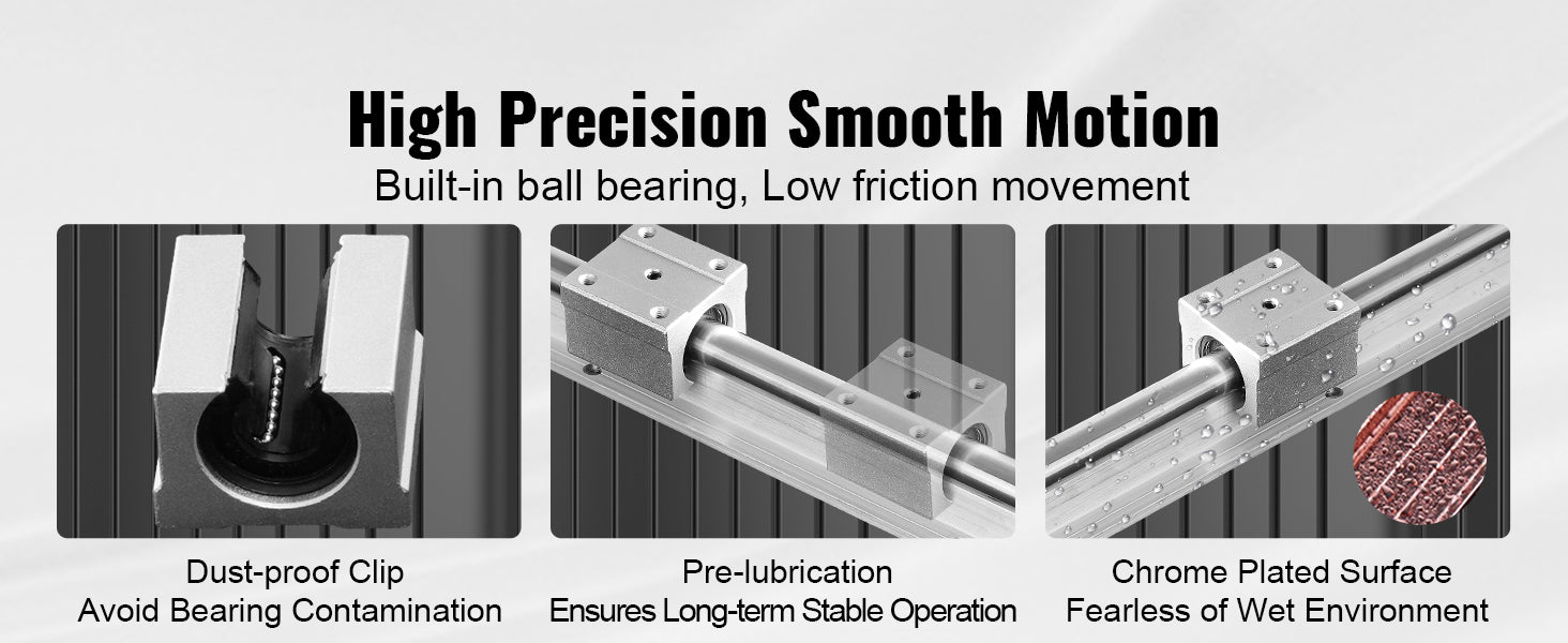 SBR Linear Guide Rail Kit with 4 Bearing Blocks for CNC & DIY