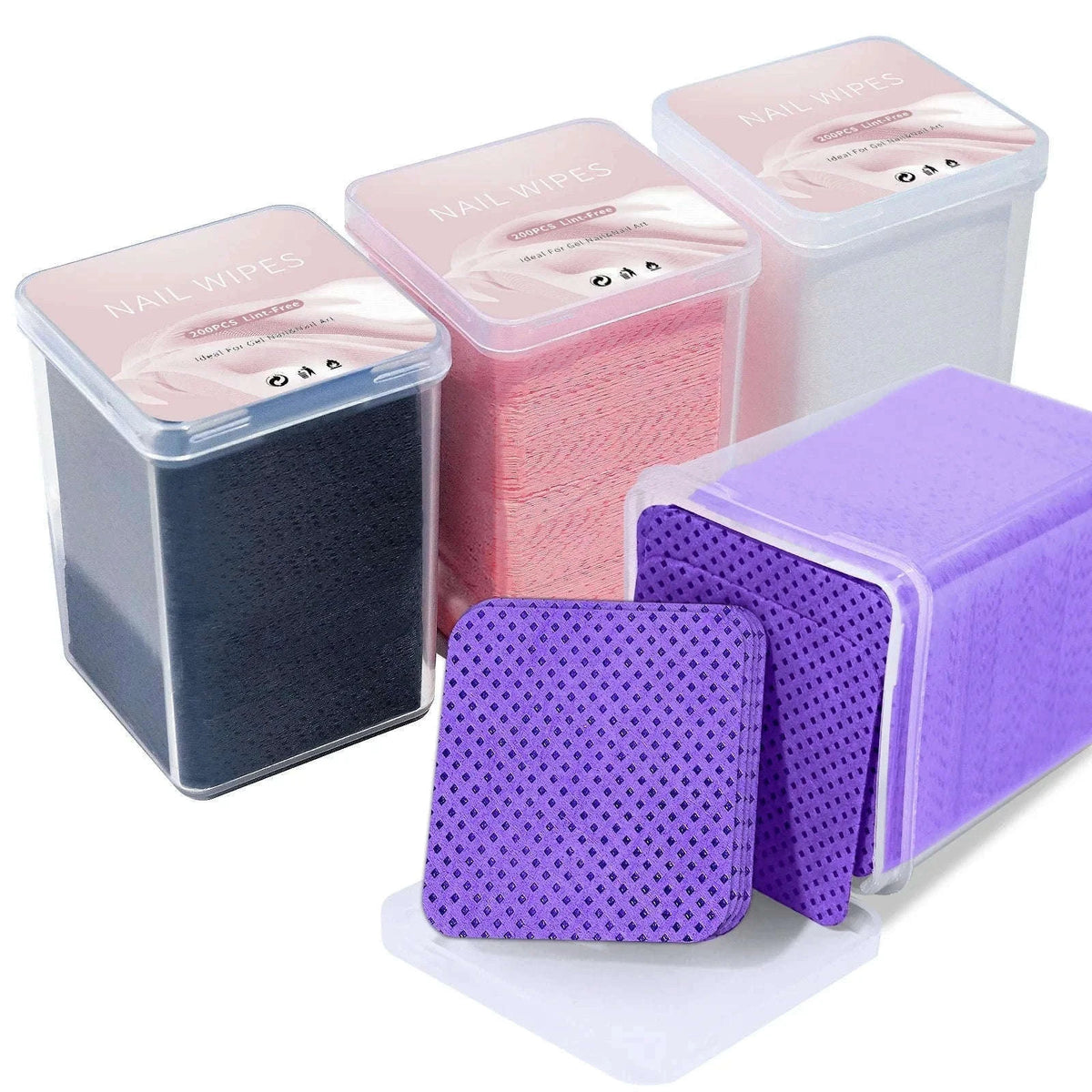 Lint-Free Nail Wipes 200PCS for Clean Gel and Polish Finish-White-200pcs