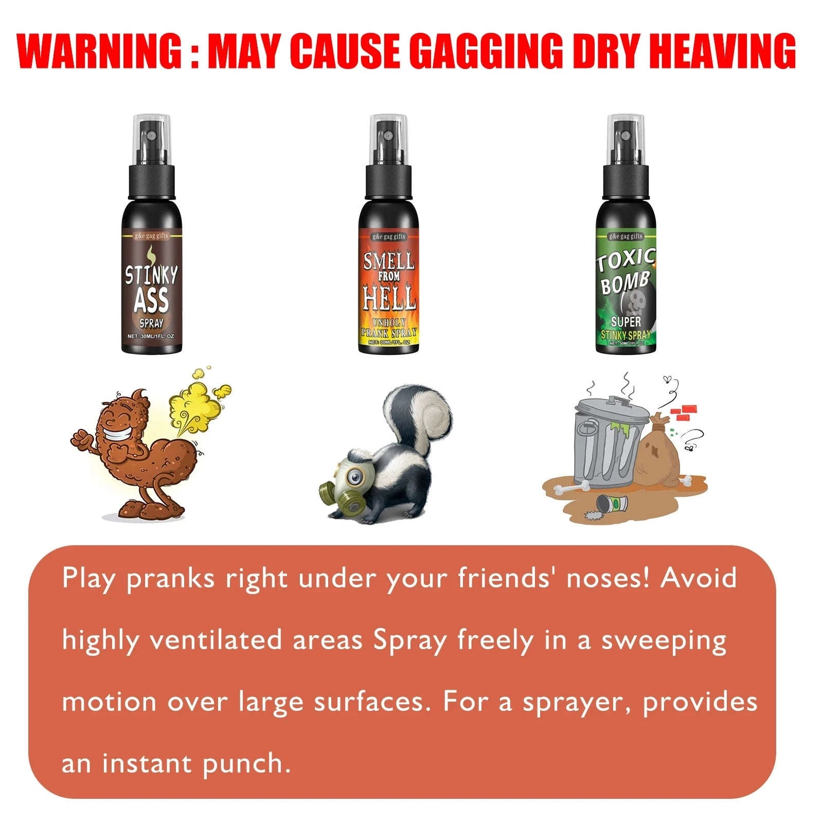 Liquid Fart Prank Spray – Stink Bomb Gag for Hilarious Reactions-4pc / United States
