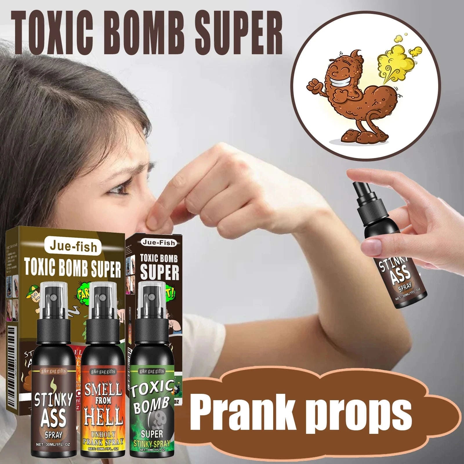 Liquid Fart Prank Spray – Stink Bomb Gag for Hilarious Reactions-4pc / United States