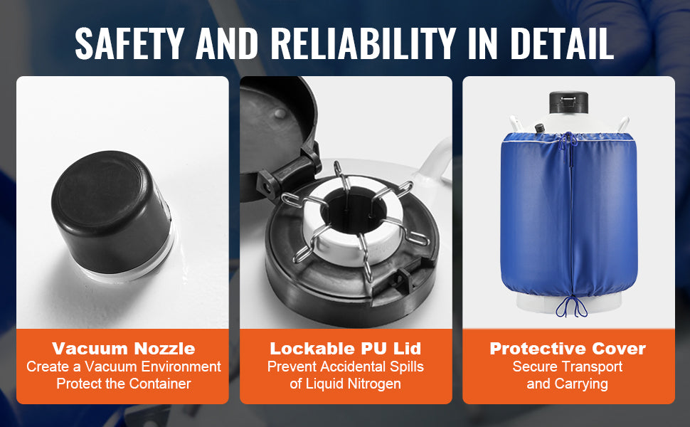 30L Liquid Nitrogen Tank Dewar with Long Storage Time & Canisters