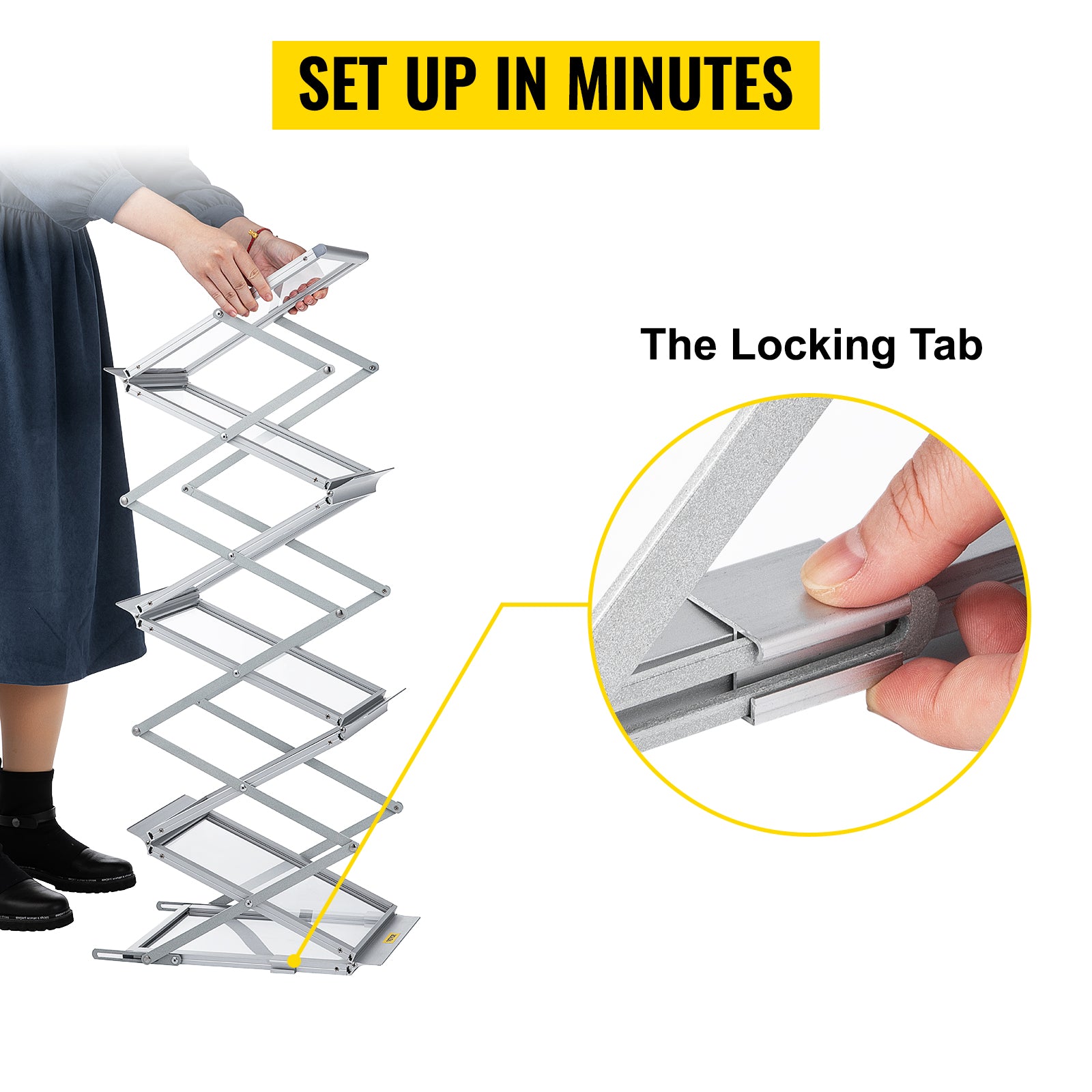 6 Pocket Foldable Literature Rack Stand with Carry Bag