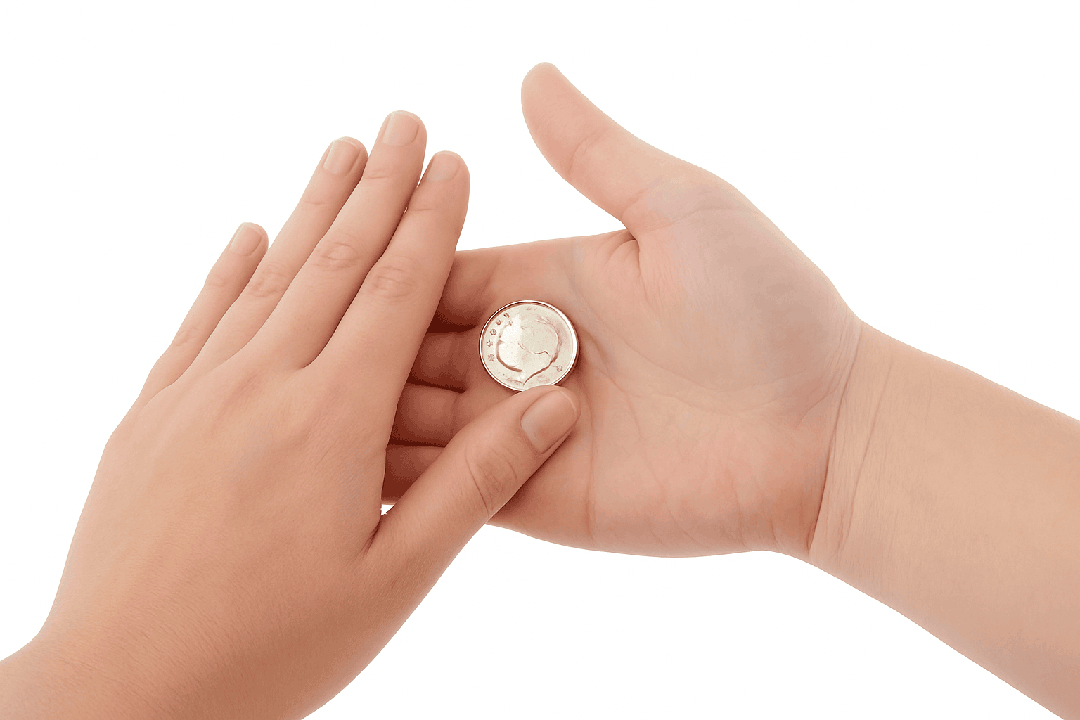 Little Hand Magic Trick Coin Disappear Prank Prop-1pc