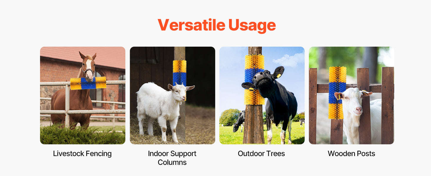 Livestock Scratching Brush for Horses and Cattle-Large 4 Pieces / United States