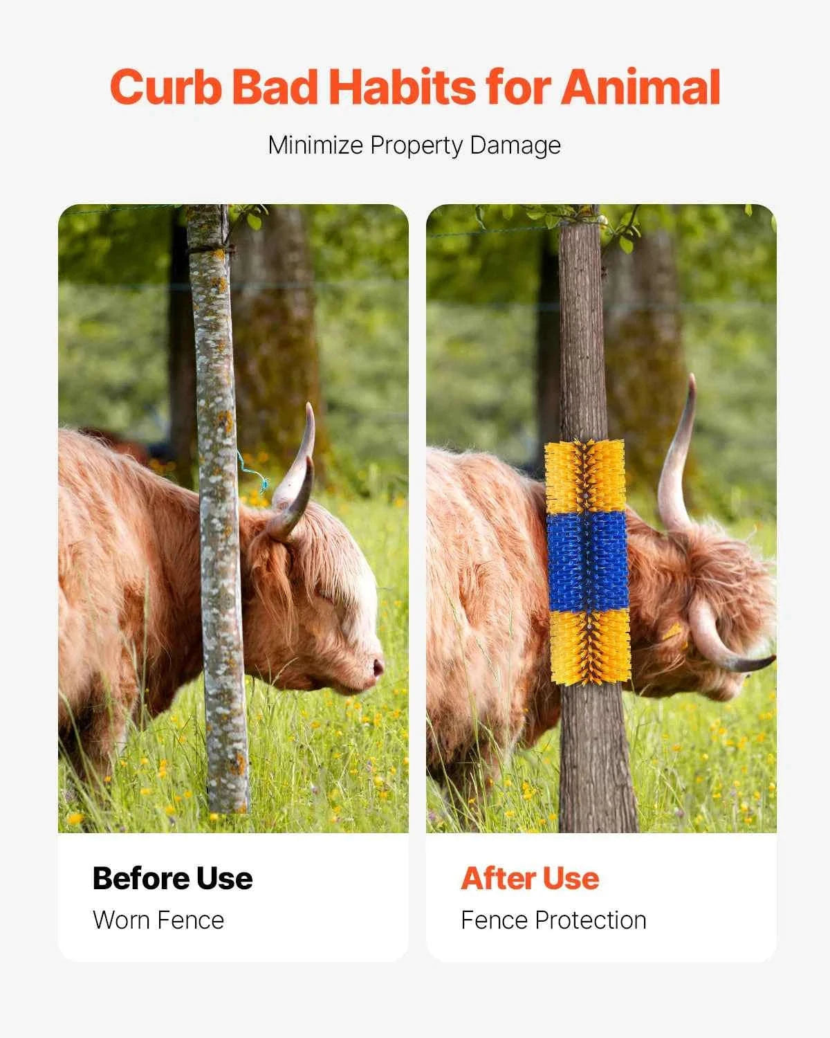 Livestock Scratching Brush for Horses and Cattle-Large 4 Pieces / United States