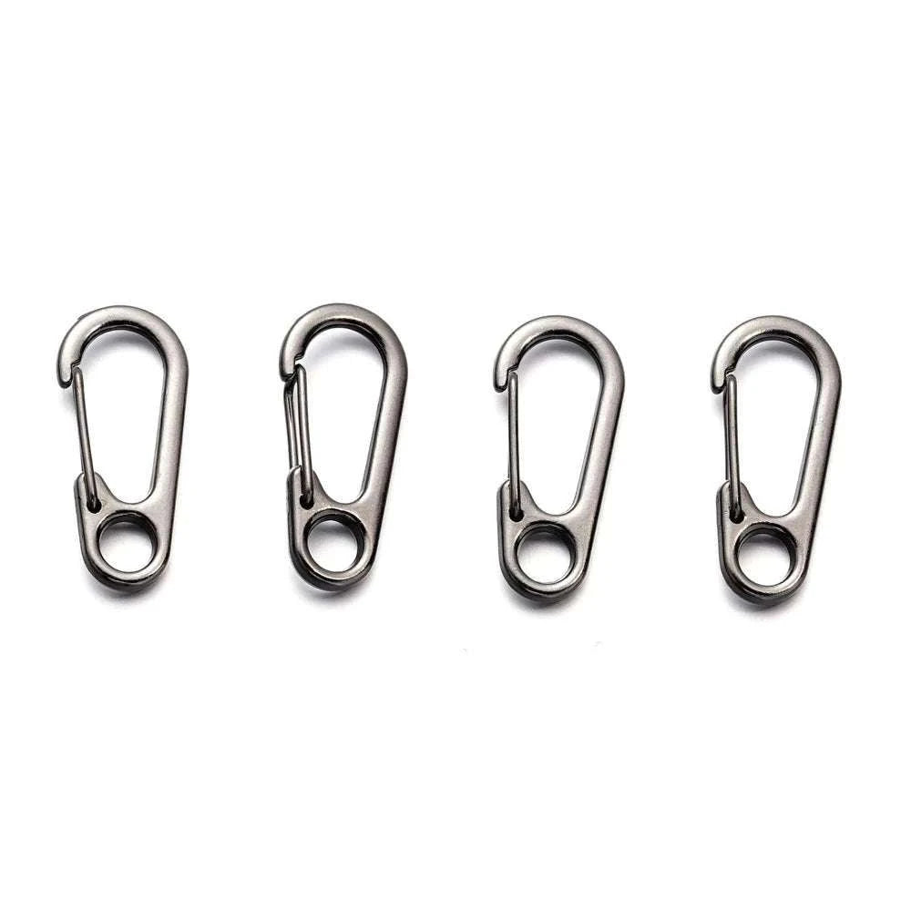 Lobster Clasp Carabiners – Zinc Alloy Snap Hooks Keychains-Black / 5pcs