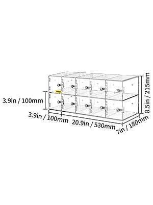 Lockable Cell Phone Storage Locker with 10/20 Slots Acrylic Cabinet-20 Slots / United States