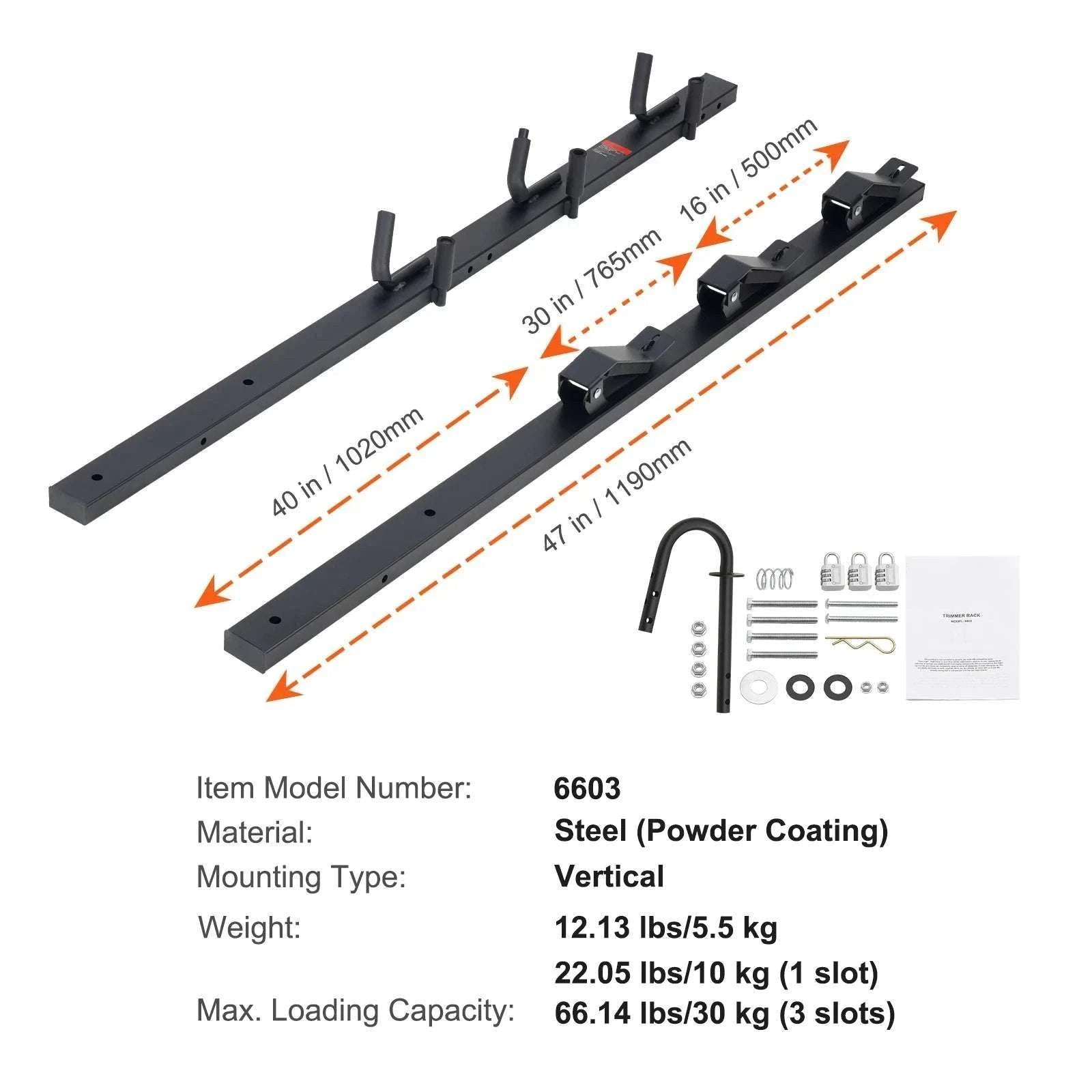Locking Trimmer Rack for Trailer or Pickup – 2/3 Place Steel Carrier-B / CZECH REPUBLIC