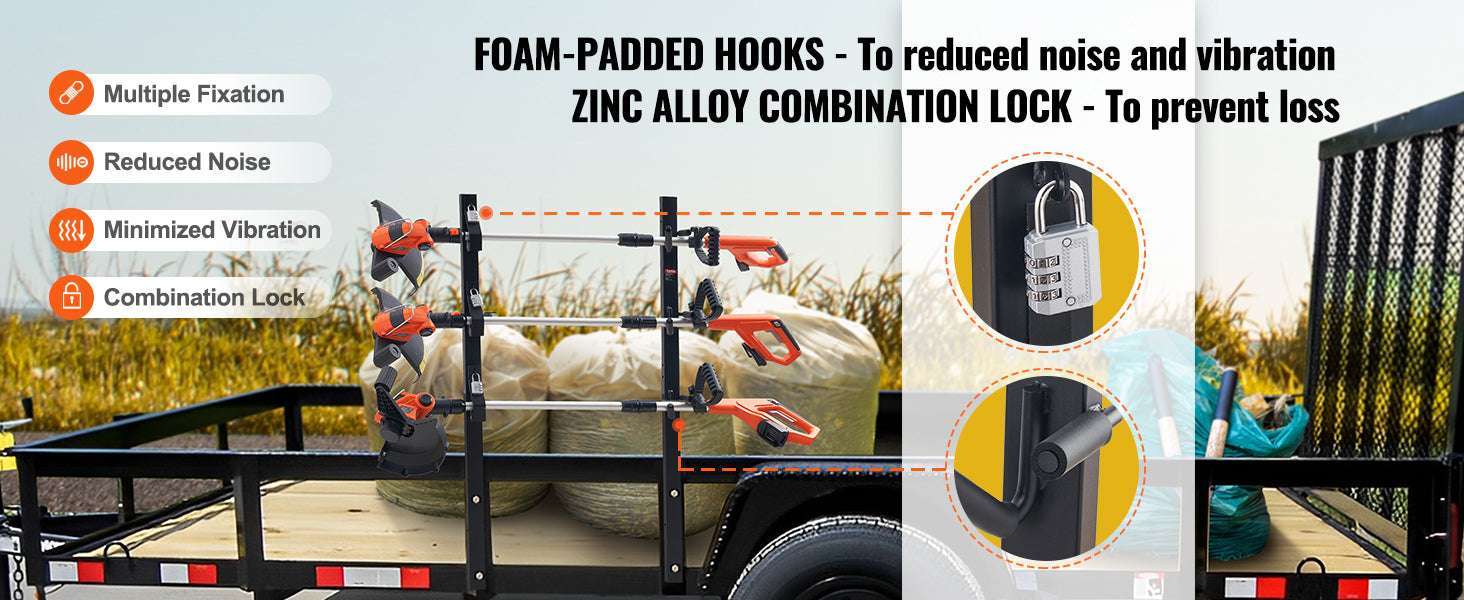 Locking Trimmer Rack for Trailer or Pickup – 2/3 Place Steel Carrier-B / CZECH REPUBLIC