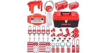 Lockout Tagout Kit Set with Padlocks, Hasps & Station (26–58 PCS)-42 PCS 1 Tool Box / United States