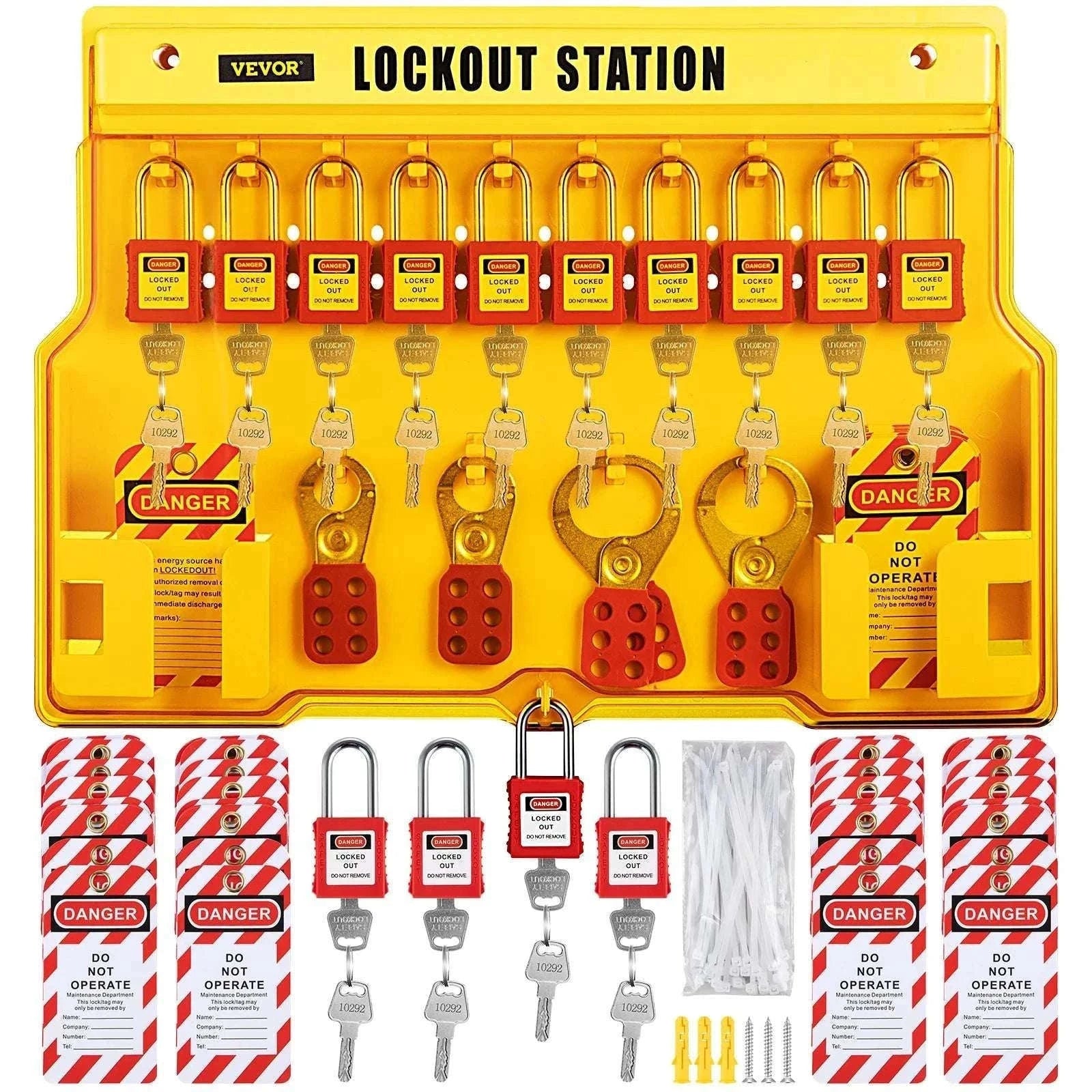 Lockout Tagout Kit Set with Padlocks, Hasps & Station (26–58 PCS)-42 PCS 1 Tool Box / United States