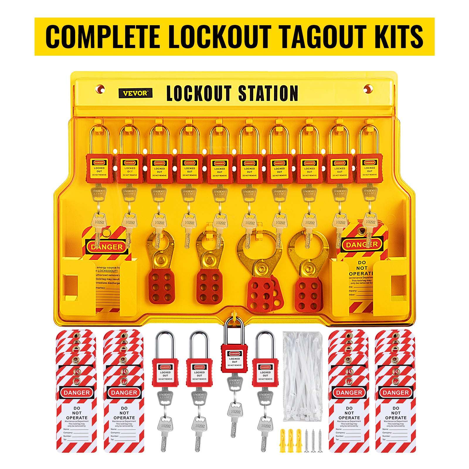 Lockout Tagout Kit Set with Padlocks, Hasps & Station (26–58 PCS)-42 PCS 1 Tool Box / United States