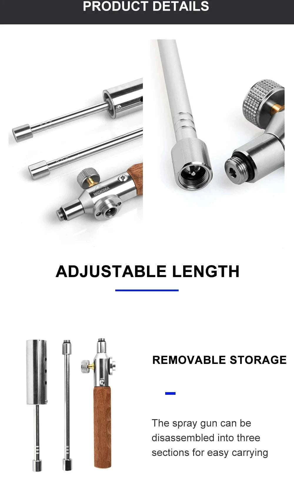 Long Handle Detachable Stainless Steel Camping Torch-WSPQ-004