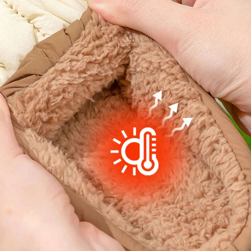 Long Plush Warm Winter Slippers for Cozy Outdoor Comfort-Green / 44-45 / China Mainland