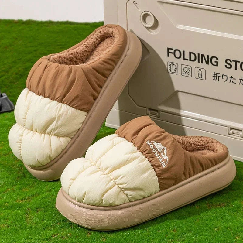 Long Plush Warm Winter Slippers for Cozy Outdoor Comfort-Green / 44-45 / China Mainland
