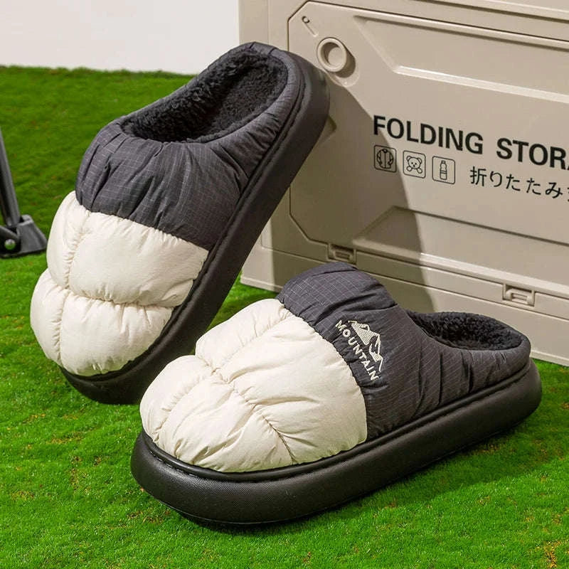 Long Plush Warm Winter Slippers for Cozy Outdoor Comfort-Green / 44-45 / China Mainland