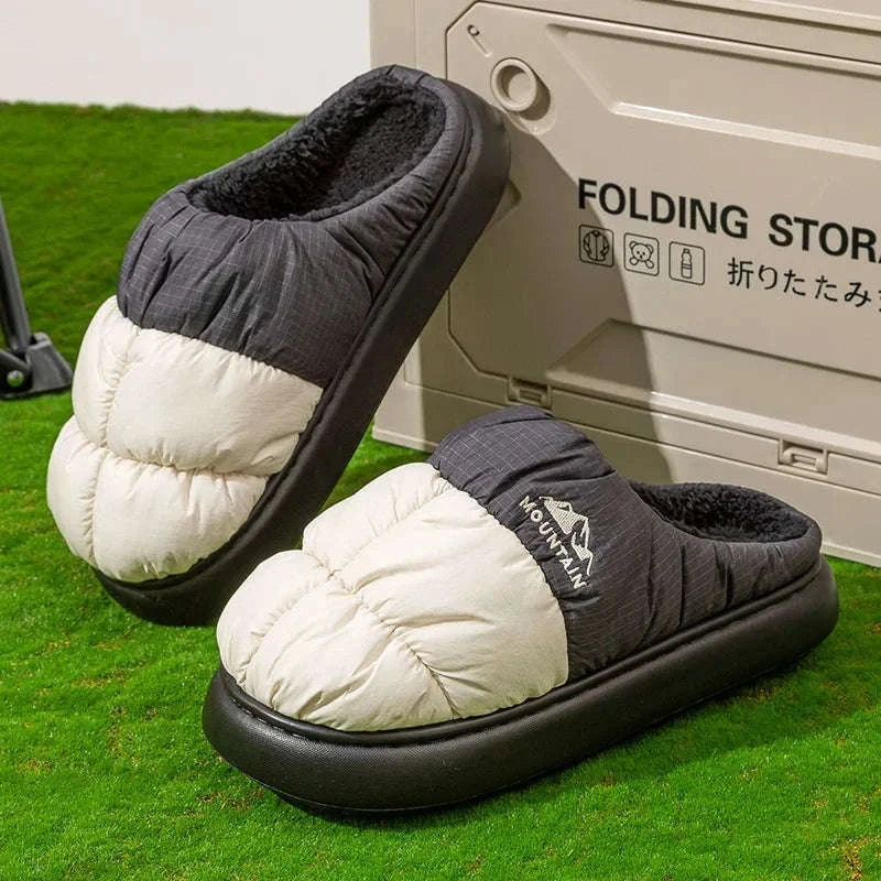 Long Plush Warm Winter Slippers for Cozy Outdoor Comfort-Green / 44-45 / China Mainland