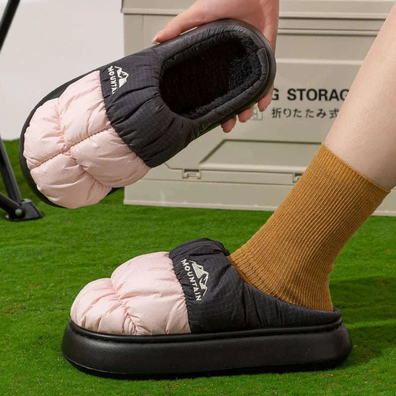 Long Plush Warm Winter Slippers for Cozy Outdoor Comfort-Green / 44-45 / China Mainland