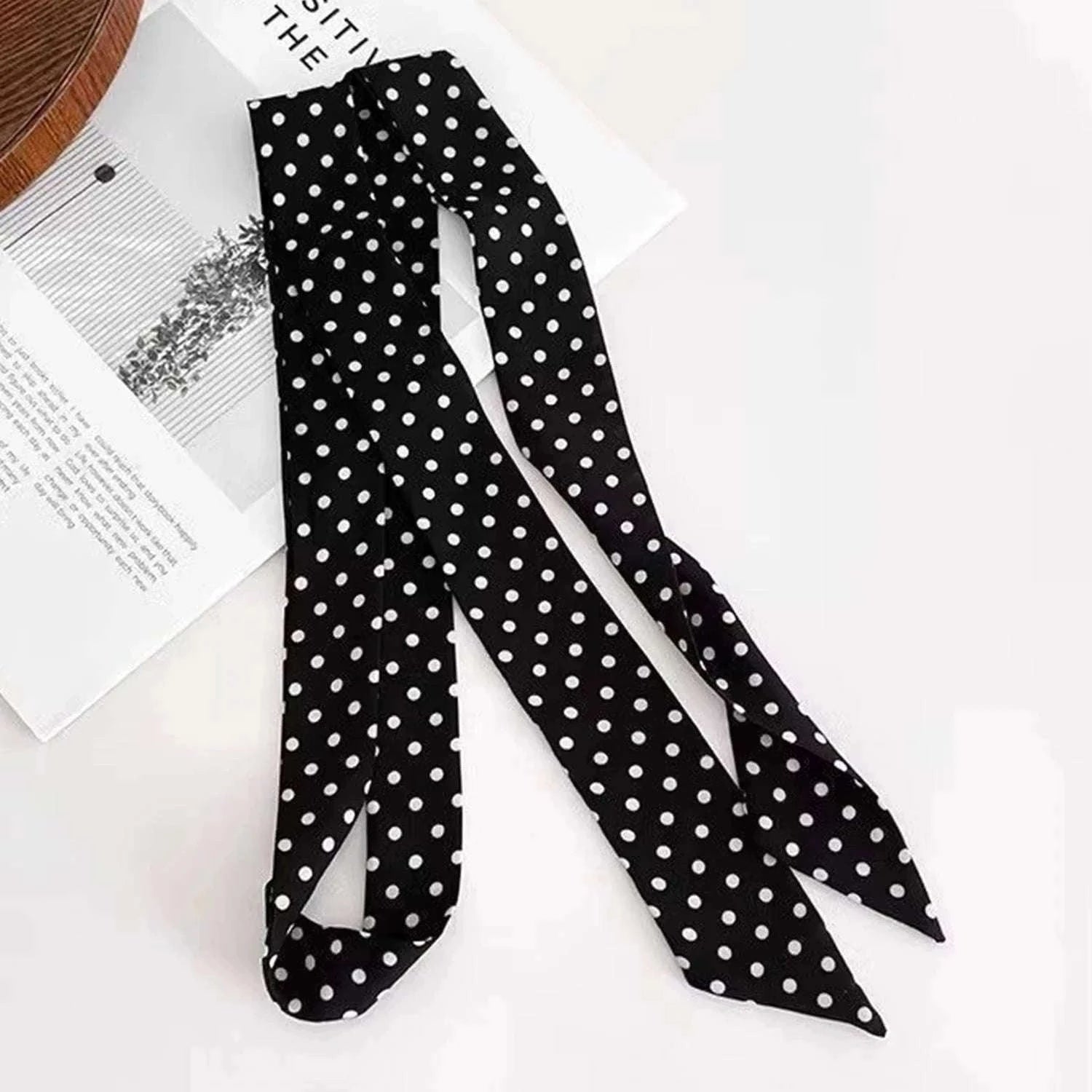 Long Polka Dot Ribbon Choker Necklace for Elegant Everyday Style-Style1