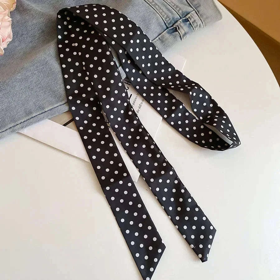 Long Polka Dot Ribbon Choker Necklace for Elegant Everyday Style-Style1