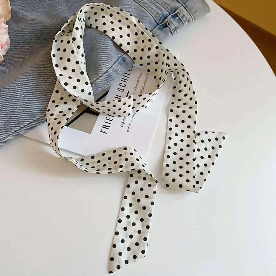 Long Polka Dot Ribbon Choker Necklace for Elegant Everyday Style-Style1