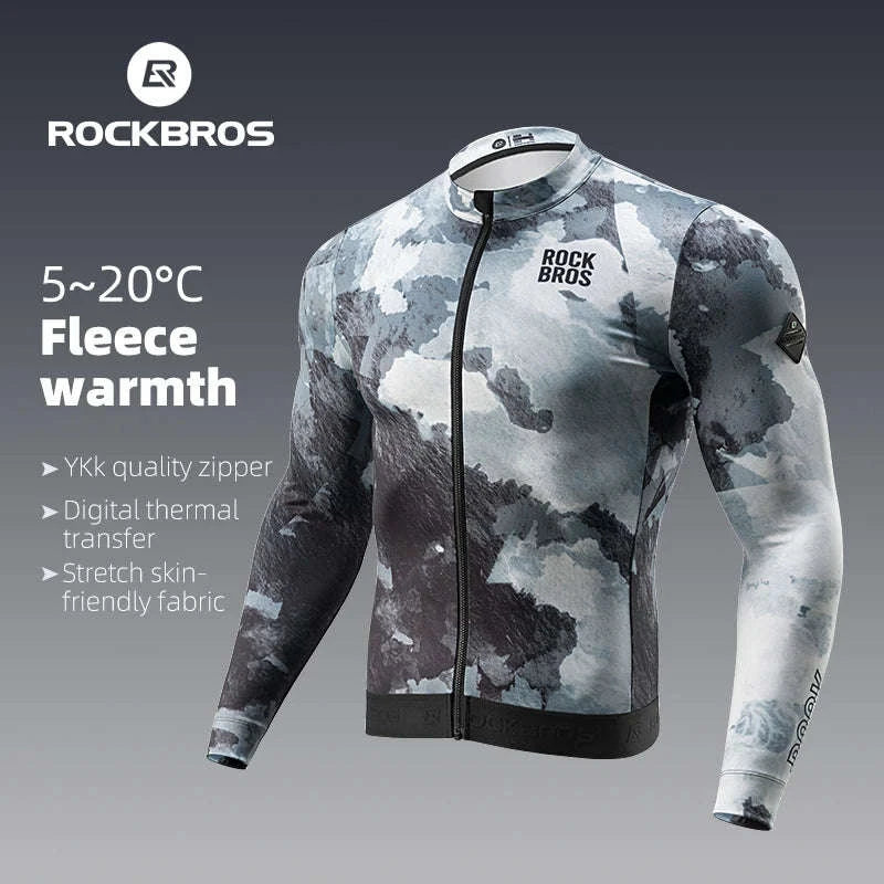 Long Sleeve Thermal Cycling Jersey for Cold Weather-YDWT008-1-a / Asian XL(EUR L)