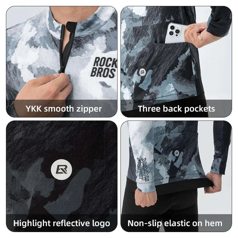Long Sleeve Thermal Cycling Jersey for Cold Weather-YDWT008-1-a / Asian XL(EUR L)