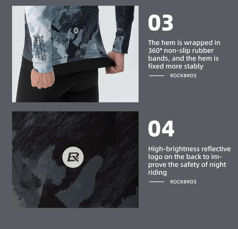 Long Sleeve Thermal Cycling Jersey for Cold Weather-YDWT008-1-a / Asian XL(EUR L)