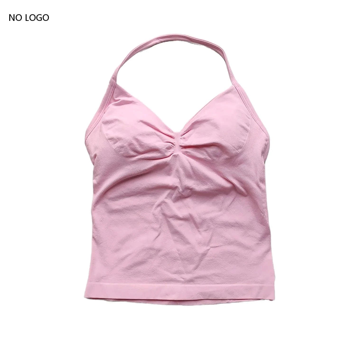 Longline Strappy Backless Gym Top with Built‑in Bra-Lavender / L