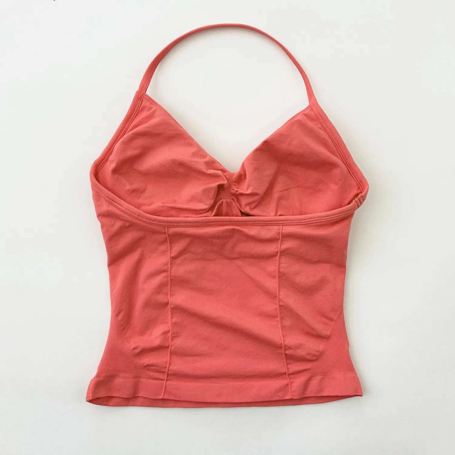 Longline Strappy Backless Gym Top with Built‑in Bra-Lavender / L