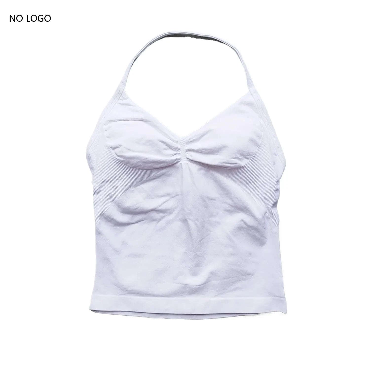 Longline Strappy Backless Gym Top with Built‑in Bra-Lavender / L