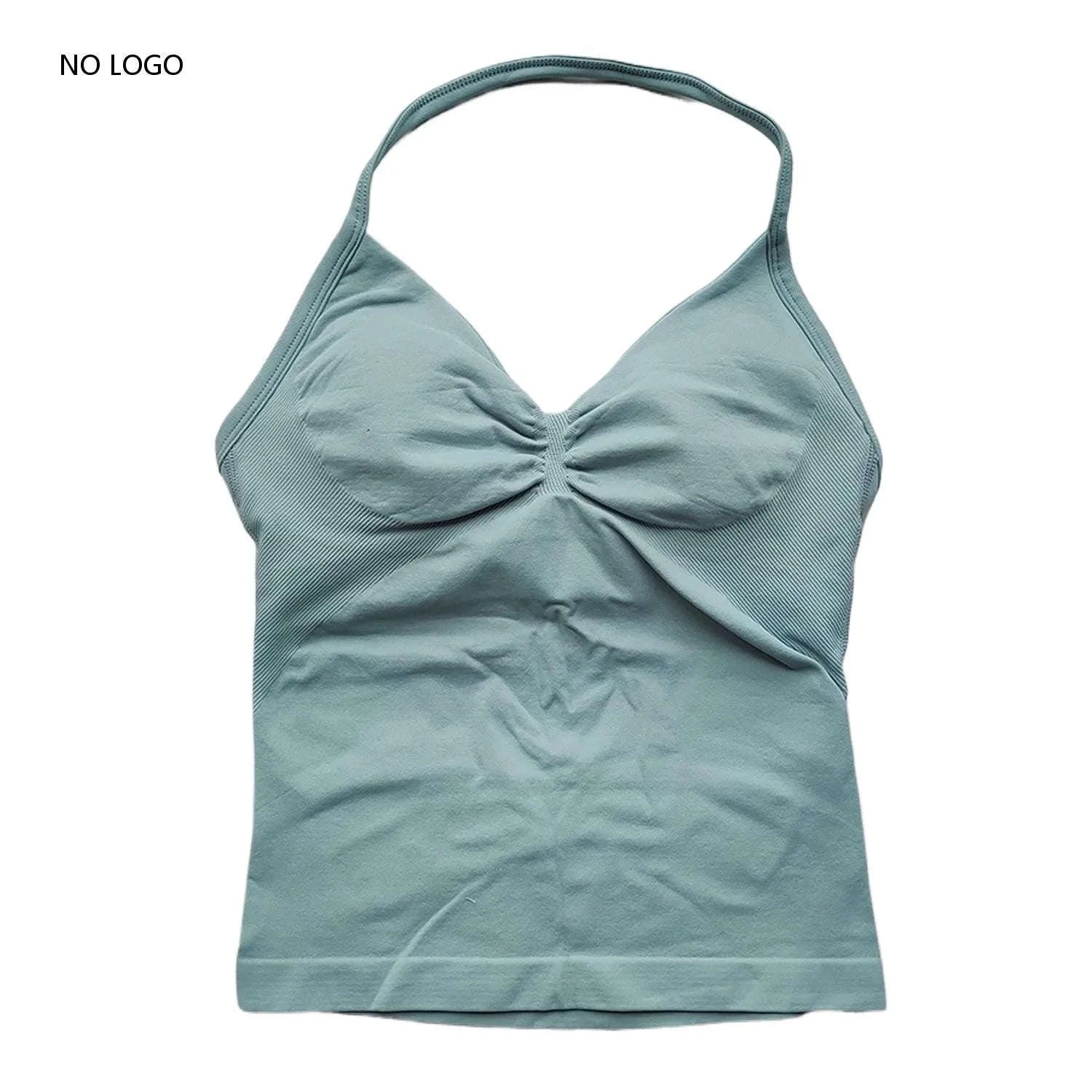 Longline Strappy Backless Gym Top with Built‑in Bra-Lavender / L