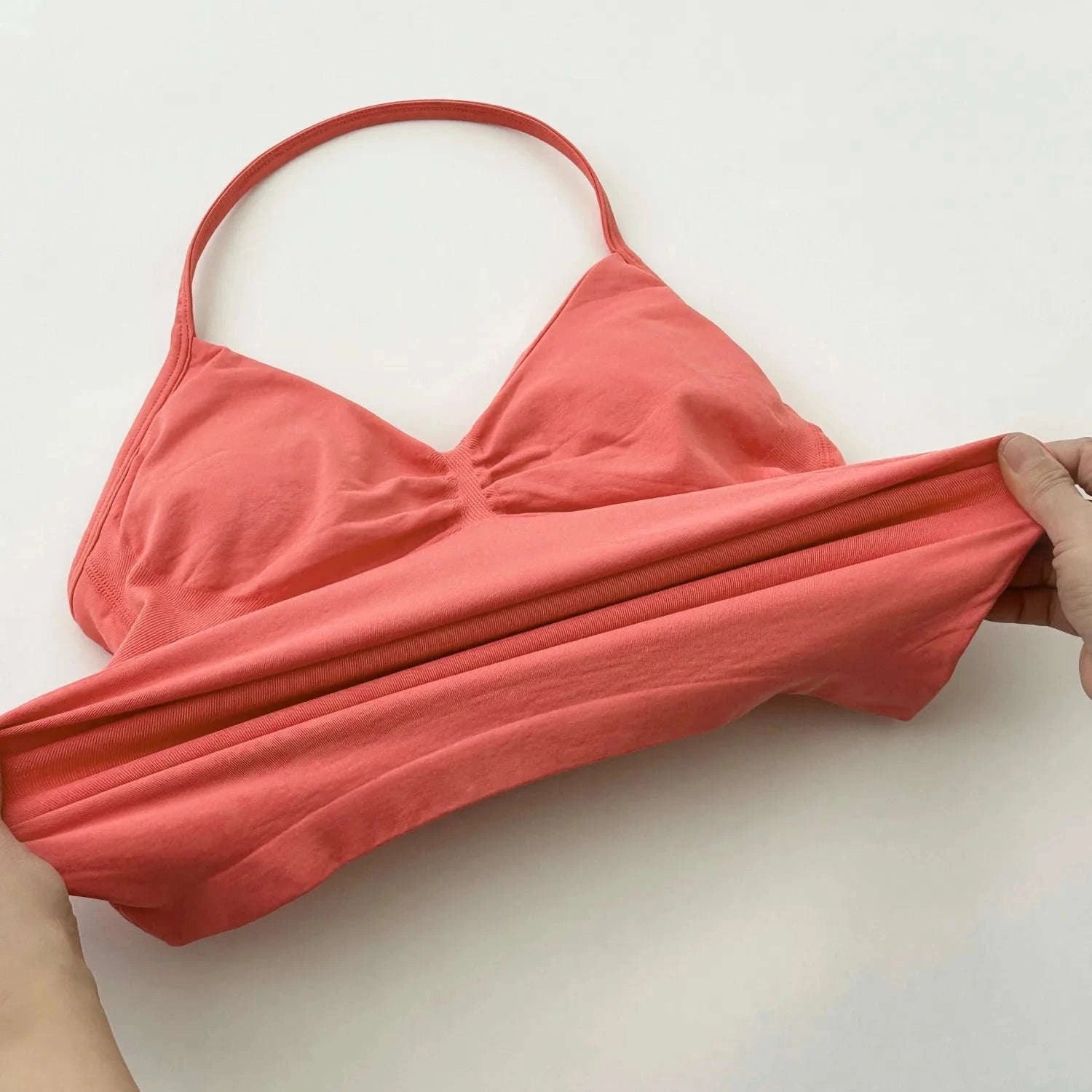 Longline Strappy Backless Gym Top with Built‑in Bra-Lavender / L